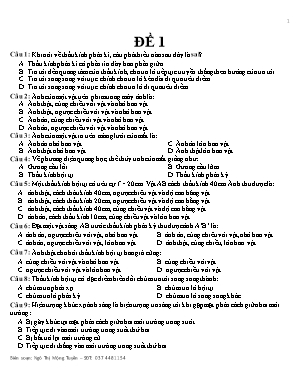 6 Đề ôn thi học kỳ II môn Vật lý Lớp 9 - Ngô Thị Mộng Tuyền